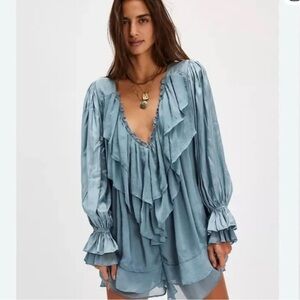 Free People Dusty Rose prairie romper medium NWT